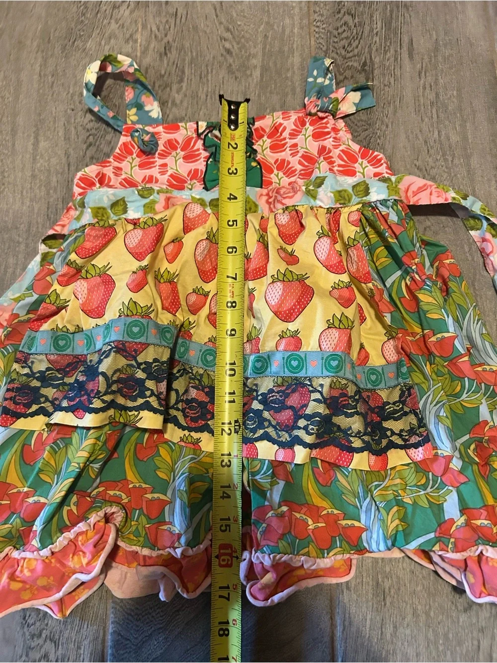 Matilda Jane Good Hart Knot Strawberry Apron Dress - size 4